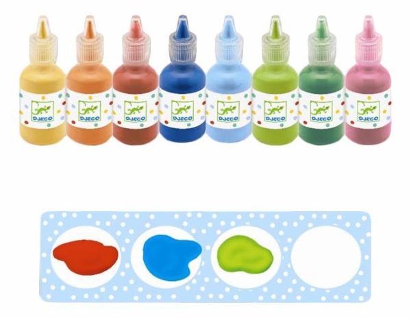 8 POTS DE PINTURA TEMPERA