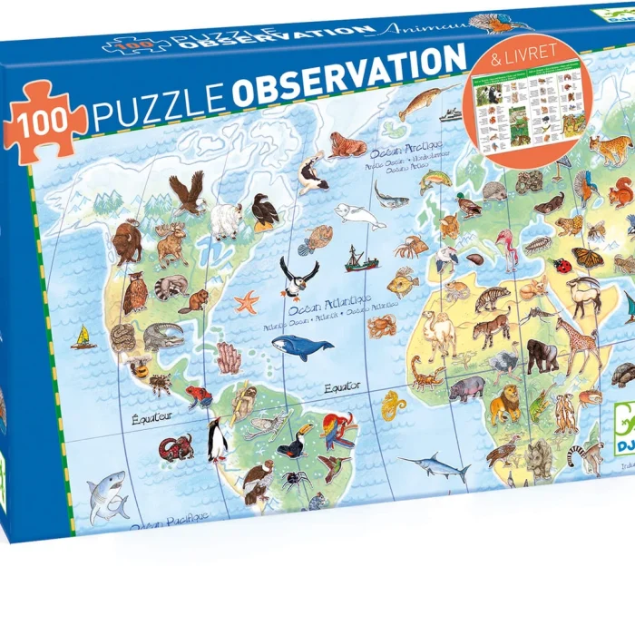 PUZLE OBSERVACIÓ ANIMALS DEL MÓN 100pc.