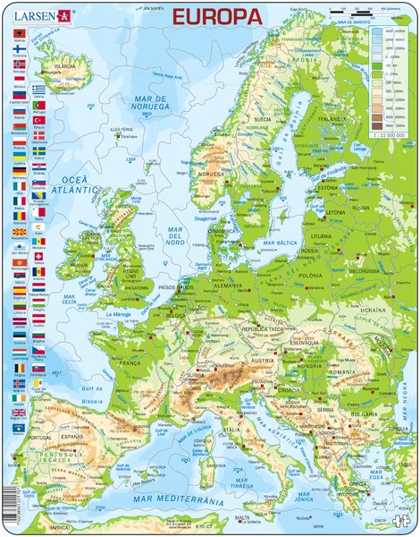 LARSEN: MAPA FÍSIC D'EUROPA (CATALÀ)
